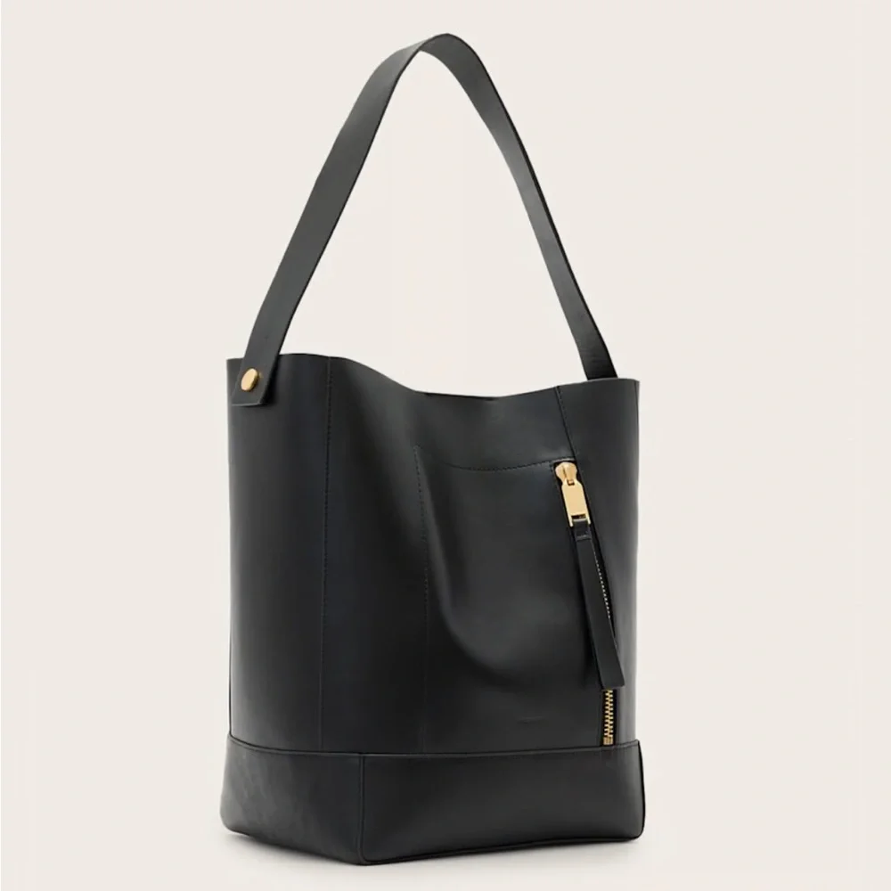 ALLSAINTS ALBA LEATHER HOBO SHOULDER BAG black $399 gently used